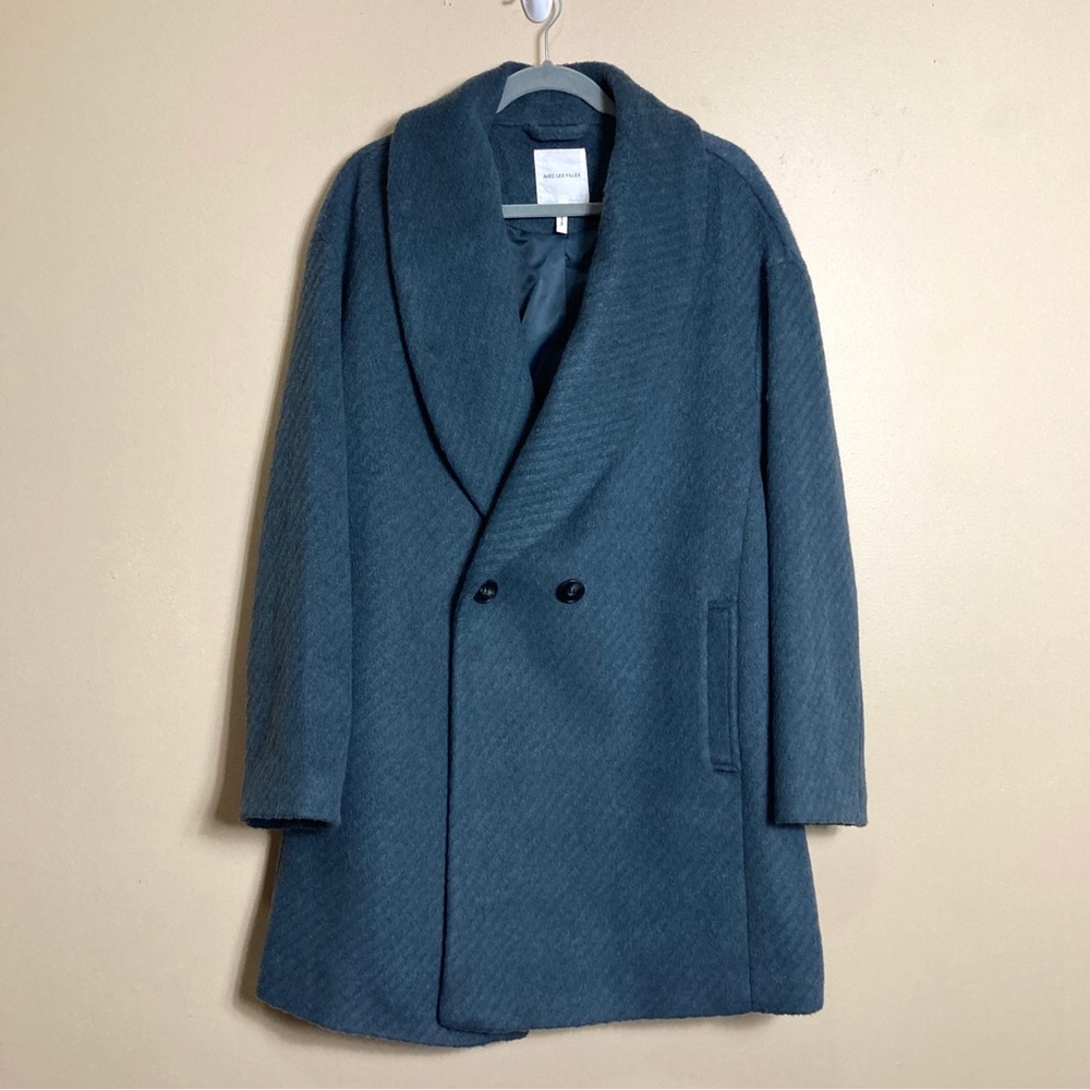 Avec Les Filles Shawl Collar Coat in Steel - Picture 5 of 14